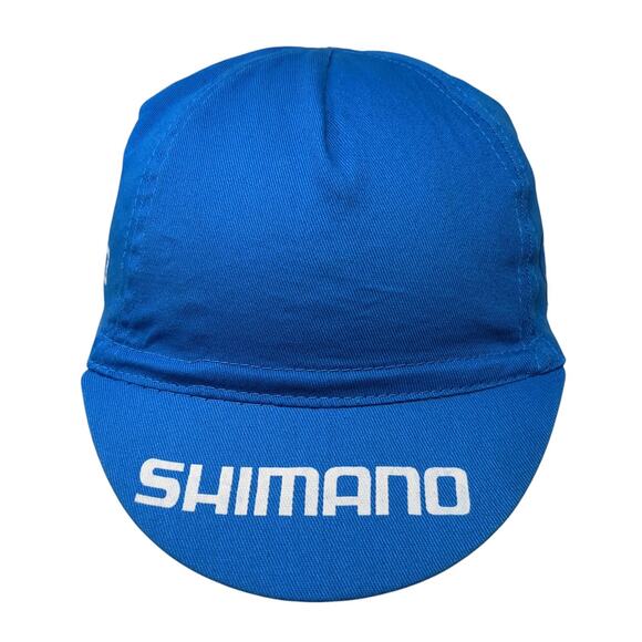 Shimano Stretch Fitted Hat Blue One Size Solid Spell Out Short Brim - Picture 1 of 8